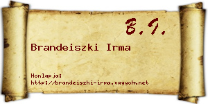 Brandeiszki Irma névjegykártya