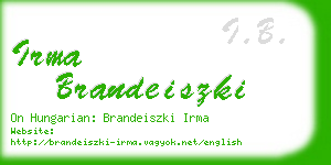 irma brandeiszki business card